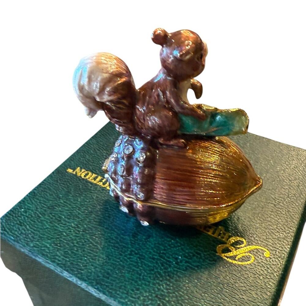 Department 56 Bejewled Collection Squirrel on Nut Trinket Box with Crystals - Picture 2 of 5